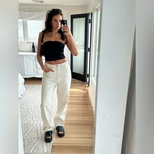 BDG high rise baggy cream jeans